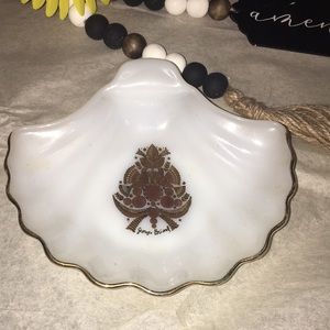 Vintage 1950s Milk Glass Olive Dish